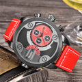 Grosse Quarzuhr mit Lederarmband | LuxeStyle