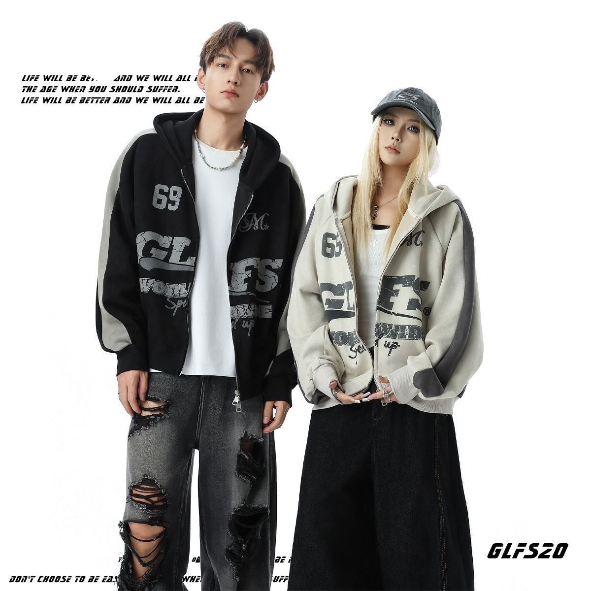 Kapuzenjacke im American Style für Paare – Ansicht 6