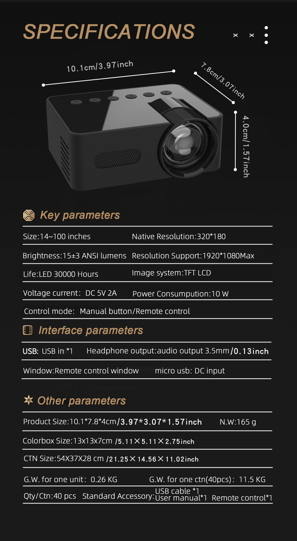Mini-Beamer «CineHome» · WLAN HD-Projektor