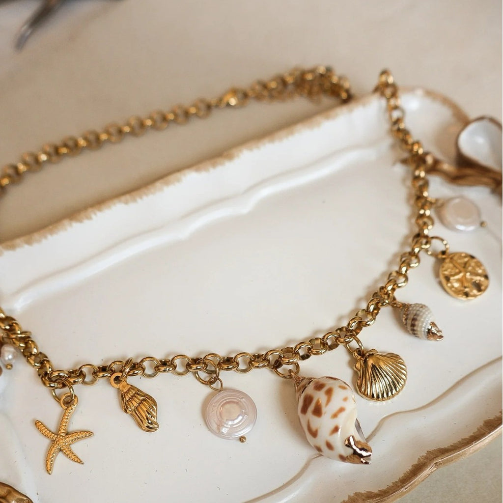 18K Edelstahl-Halskette mit Stern-Design