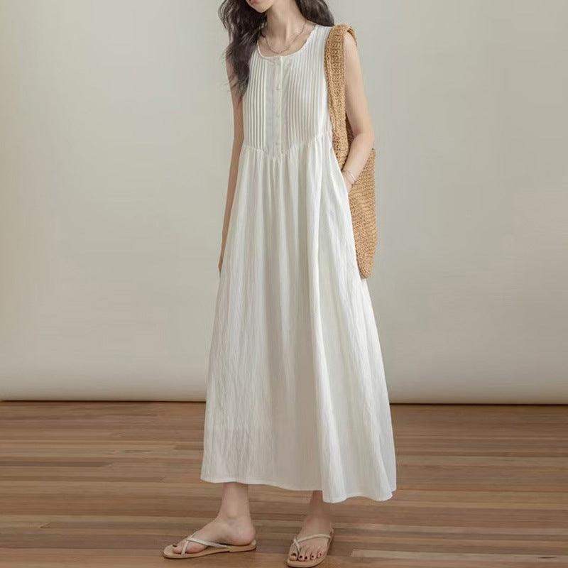 Ärmelloses Plissee-Tanktop-Kleid im Retro-Stil – Bild 4 | LuxeStyle