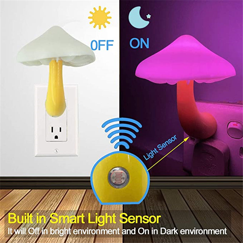 LED-Nachtlicht-Pilz mit Sensor (EU/US Stecker)