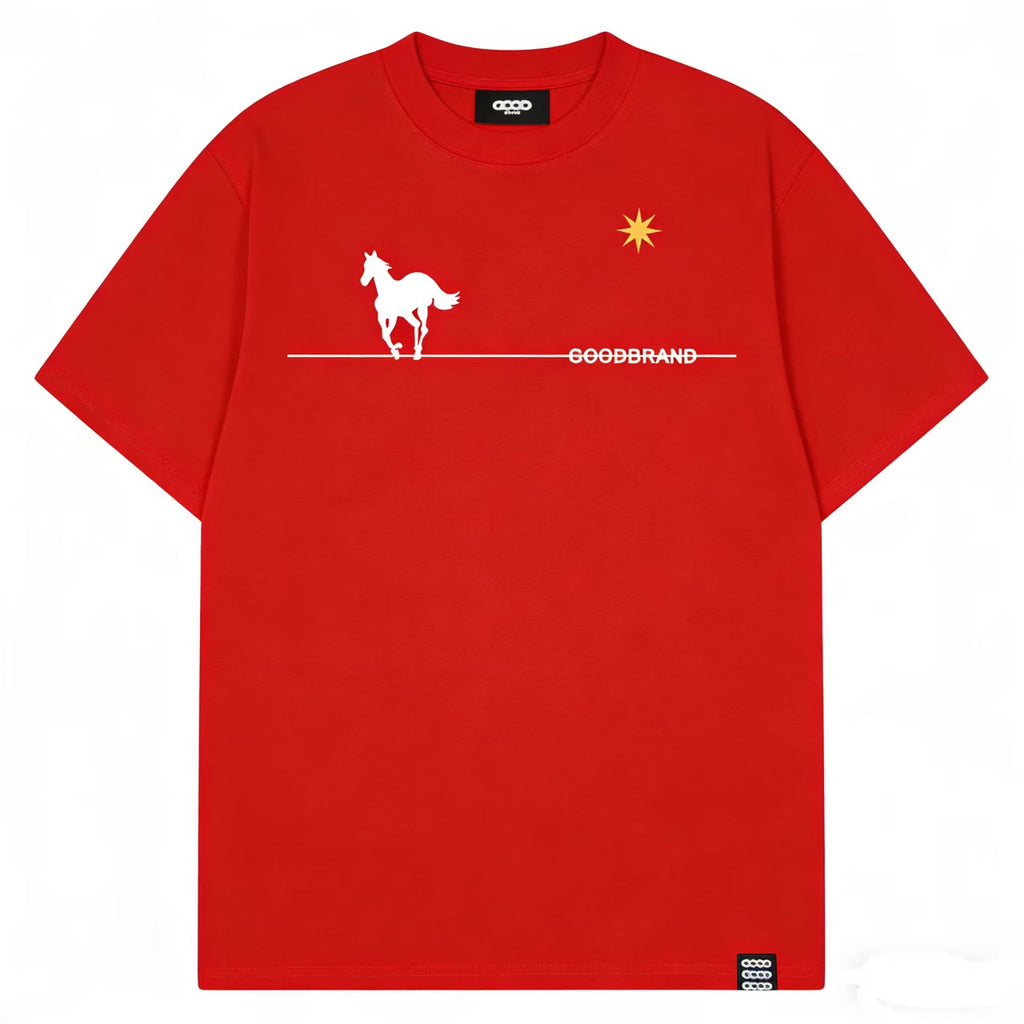 Warhorse Print Freizeit-T-Shirt