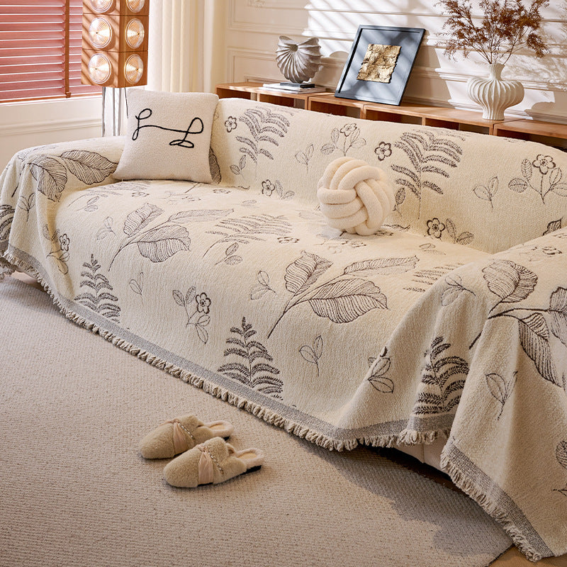 Winter Plüsch Chenille Sofaüberwurf mit Blumenmuster
