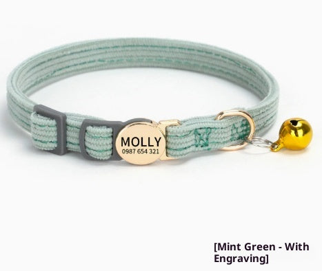 Cordhalsband für Katzen mit Sicherheitsverschluss