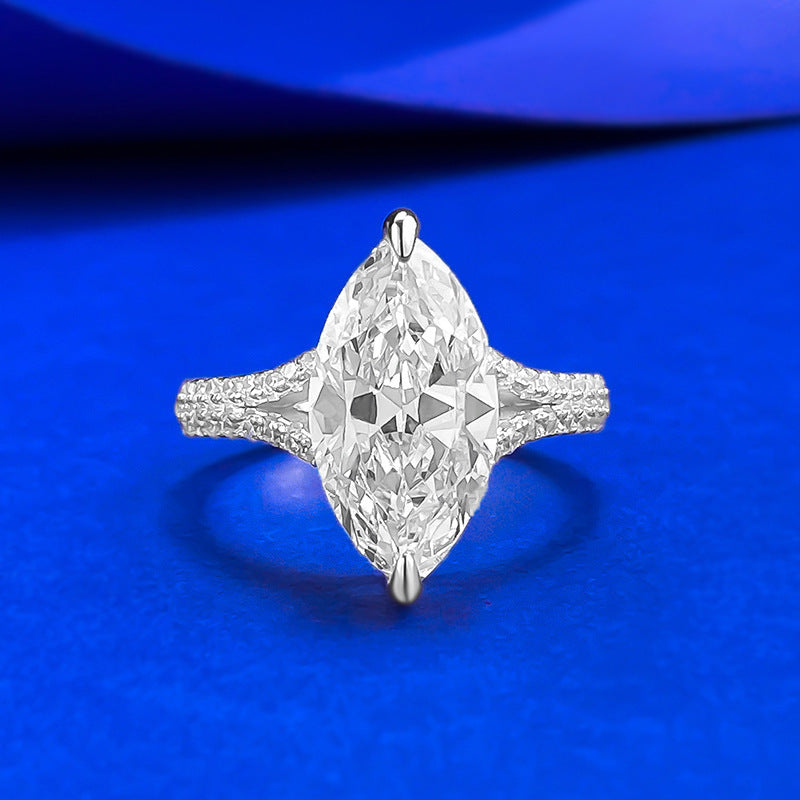 Silberring mit Pferdaugen-Diamant – Bild 5 | LuxeStyle
