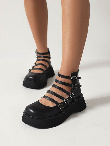 High-Top Schuhe mit Riemenschnalle