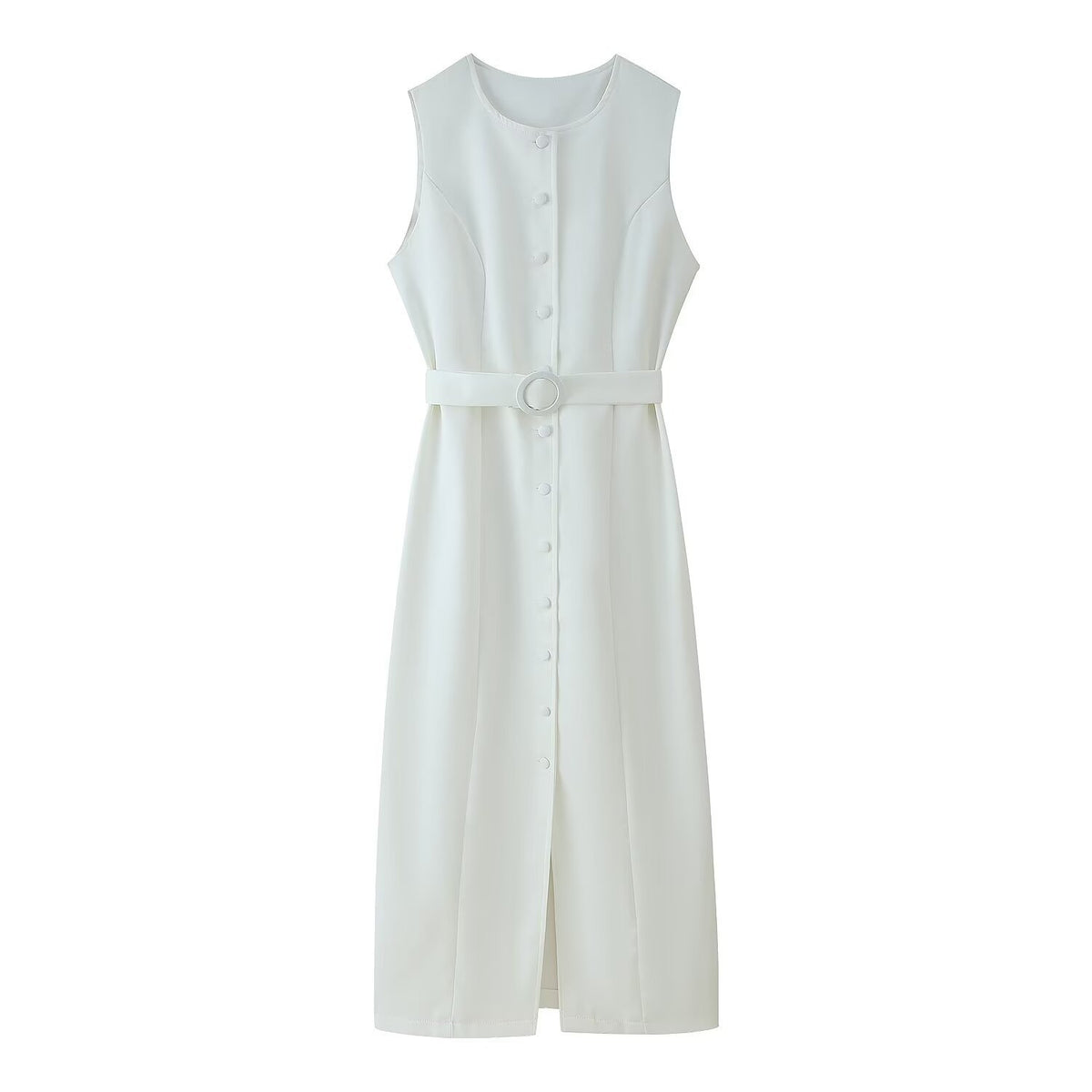 Ärmelloses A-Linien Kleid mit Gürtel – Bild 6 | LuxeStyle