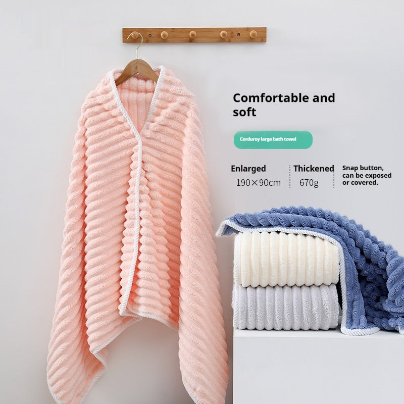 Dickes Korallen-Fleece Badetuch