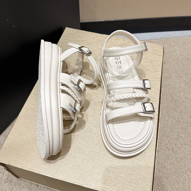 Pure Color Riemchensandalen mit runder Zehenpartie – Bild 8 | LuxeStyle