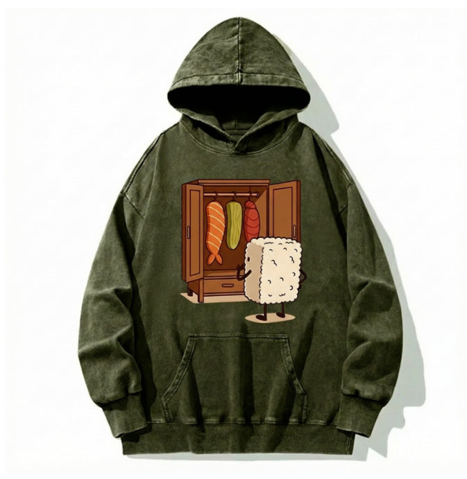 Vintage Hoodie aus Baumwolle mit Schneeflocken-Print