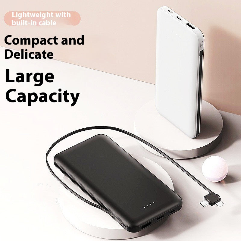 Kompakte Powerbank mit integriertem Kabel
