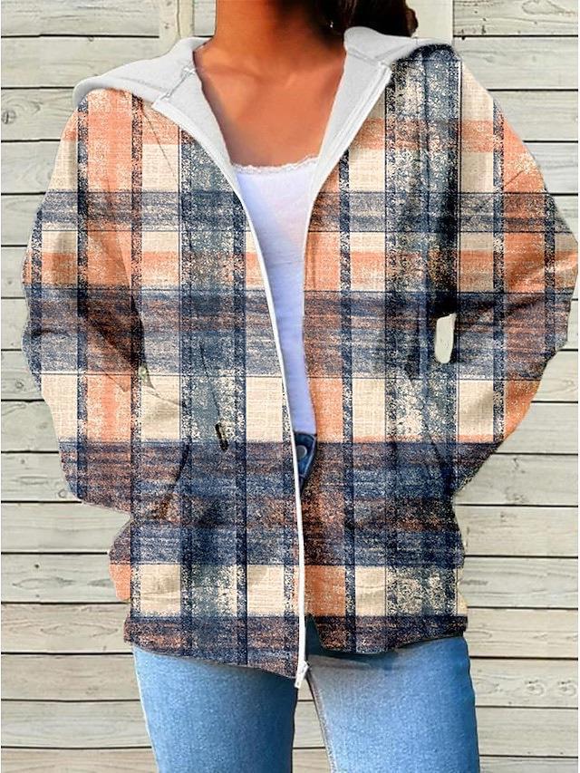 Kapuzenpullover mit Reissverschluss & Print