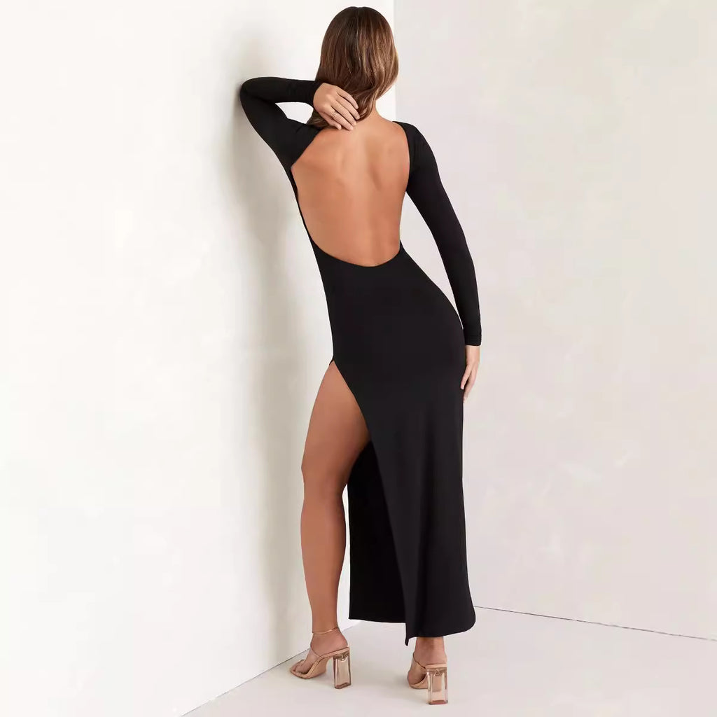 Elegantes Strickkleid mit offenem Rücken – Bild 5 | LuxeStyle