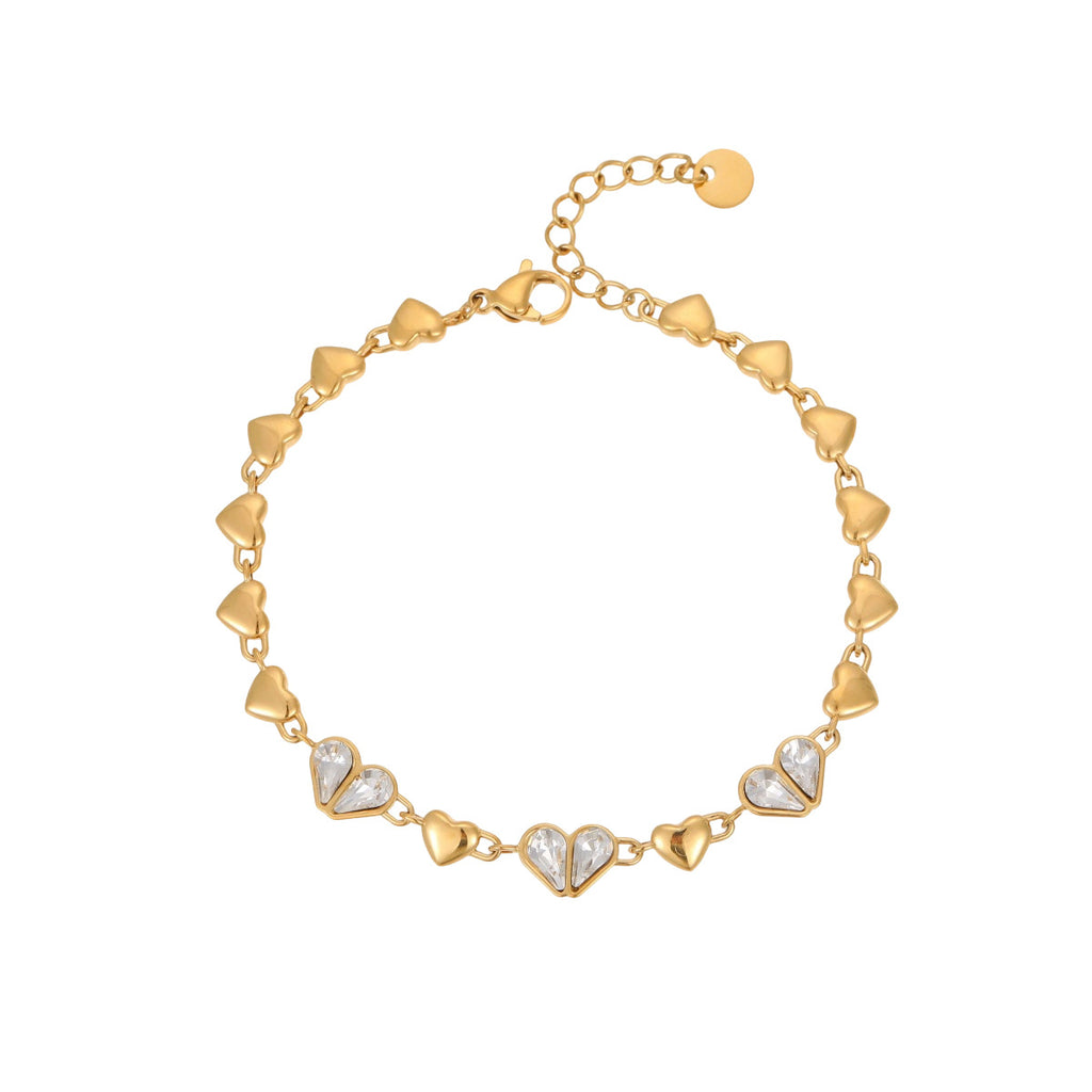 Herz-Zirkon Armband aus farbbeständigem Edelstahl – Bild 18 | LuxeStyle