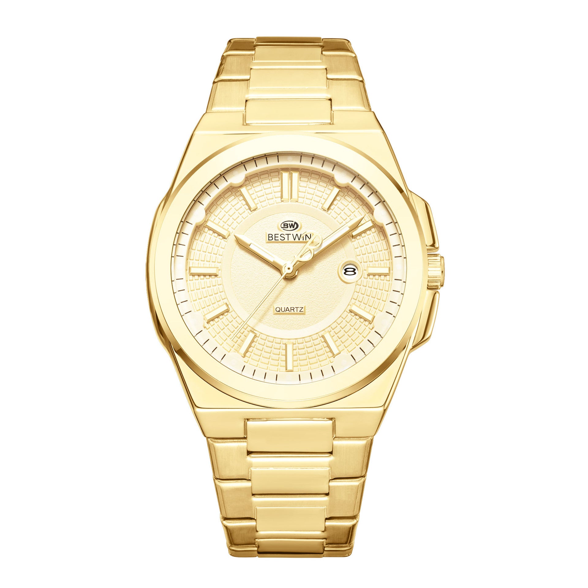 Herrenuhr mit Datumsanzeige und Leuchtzeigern