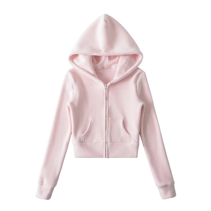 Kurzer Fleece-Kapuzenpullover für Damen – Bild 2 | LuxeStyle