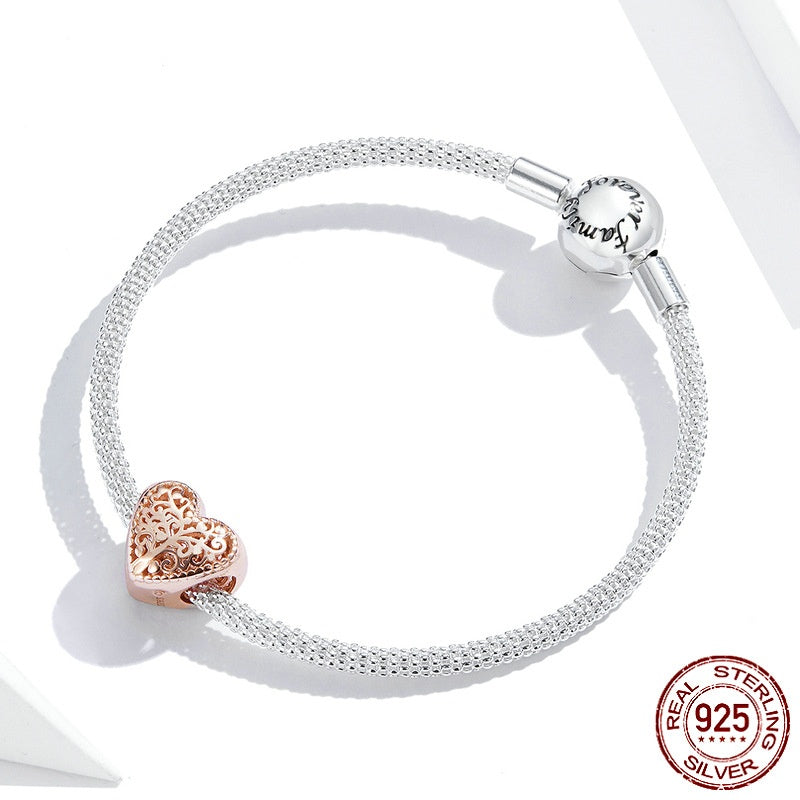 S925 Silber Lebensbaum Herz-Bead