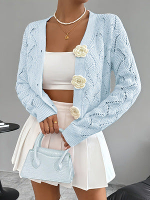 Eleganter Strick-Cardigan mit Lochmuster