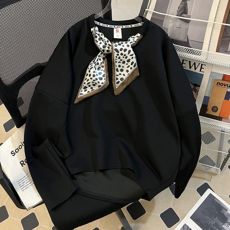 Vintage Seidenschal Loose-Fit Hoodie für Damen