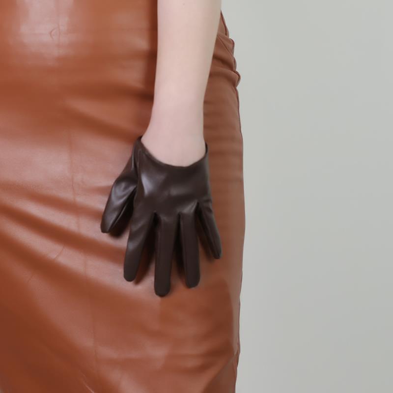 Lange PU-Lederhandschuhe für Damen