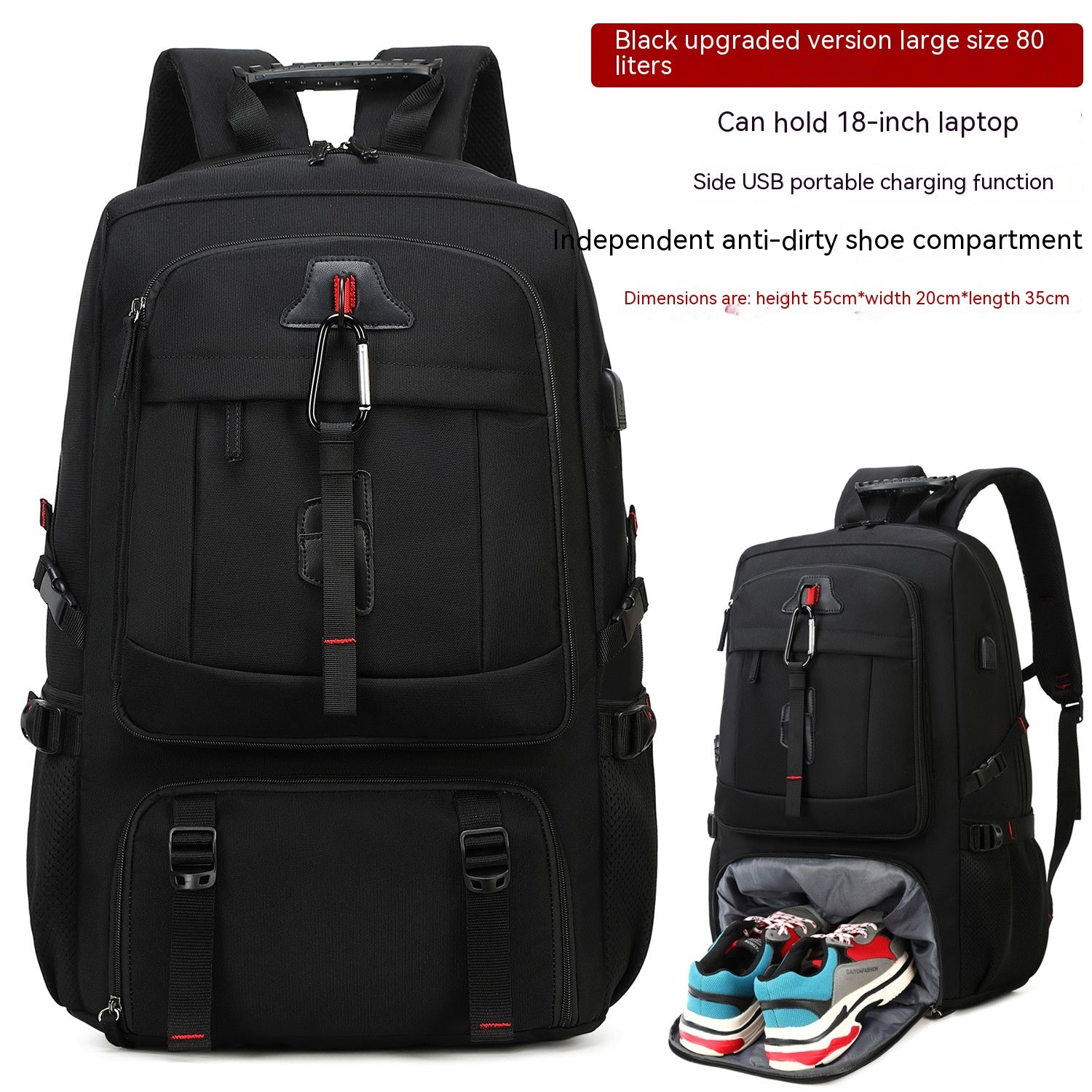 Business-Reise-Rucksack mit USB-Anschluss