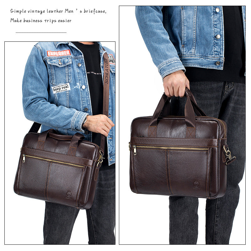 Herren-Leder-Transporttasche, wasserabweisend – Bild 4 | LuxeStyle