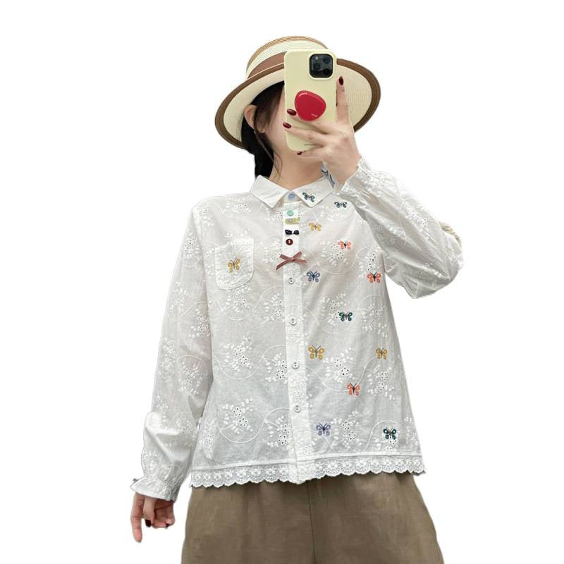 Besticktes Schmetterlings-Shirt für Damen – Bild 2 | LuxeStyle