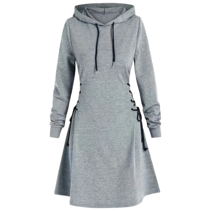 Kapuzenkleid mit langen Ärmeln