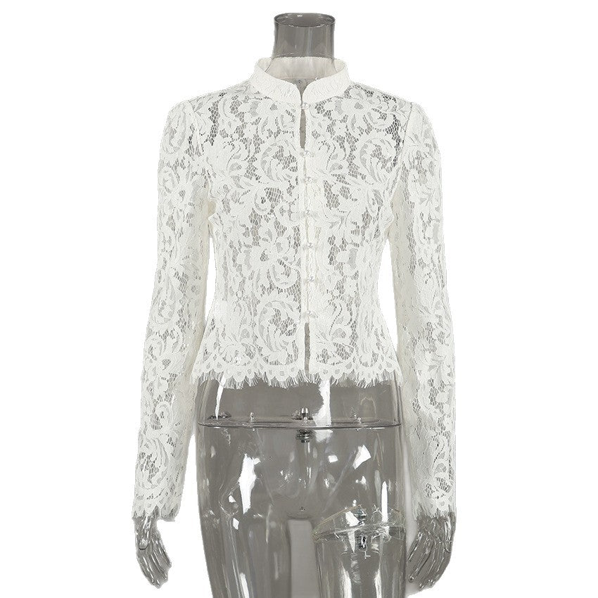 Elegante Jacquard-Strickbluse für Damen