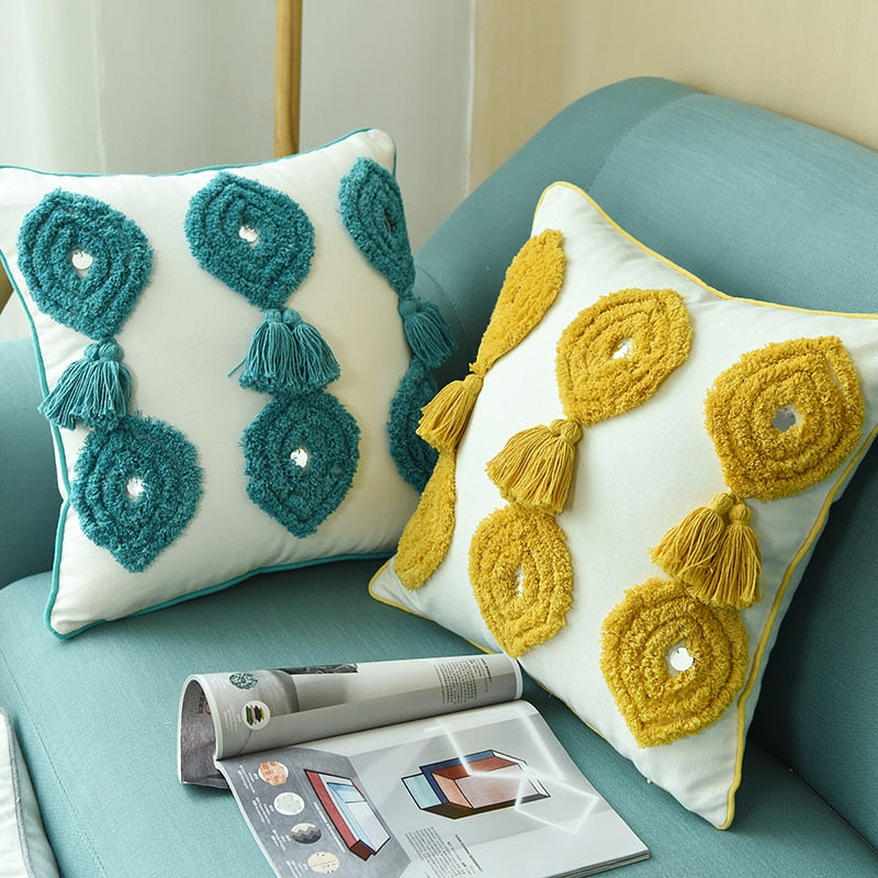 Boho Kissenbezug mit Quasten, handgetuftet – Bild 8 | LuxeStyle