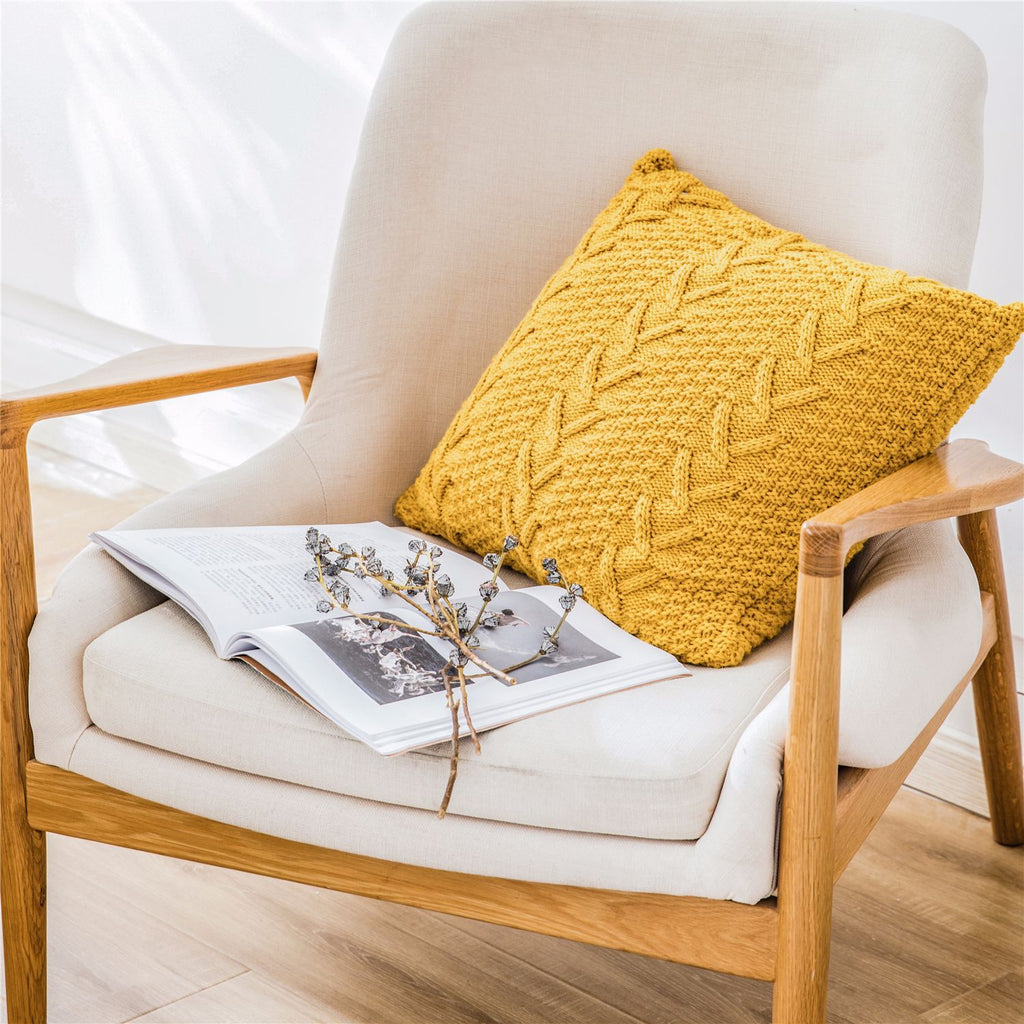 Grobes Strick-Kissenbezug aus Wolle – Bild 3 | LuxeStyle
