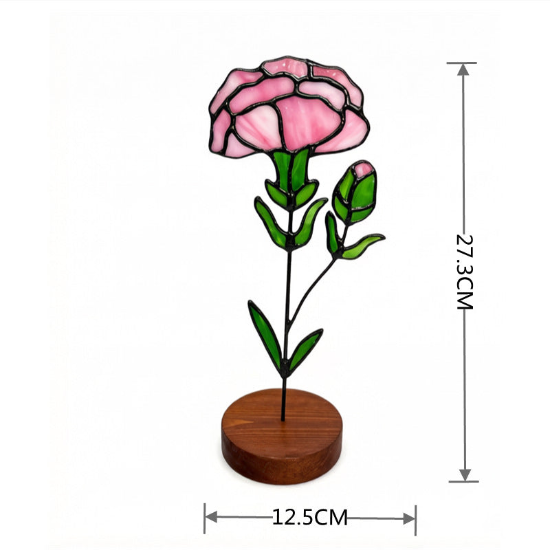 Blumendekoration aus Buntglas