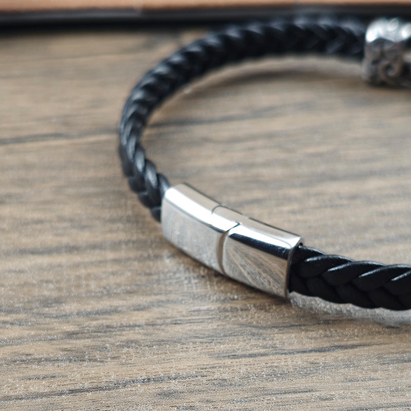 Stahlkette mit Lederband – Bild 5 | LuxeStyle