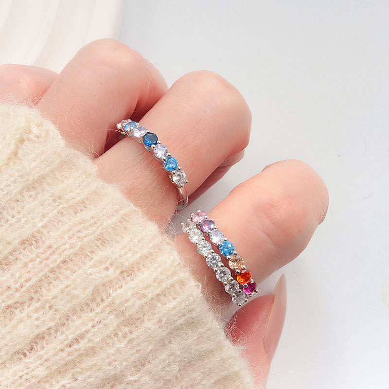 S925 Sterling Silber Ring mit runden Strasssteinen – Bild 2 | LuxeStyle