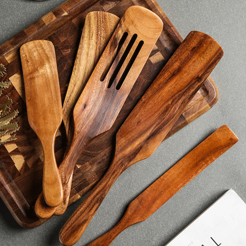 Fünfteiliges Saucen-Spatelset aus Teakholz – Bild 5 | LuxeStyle