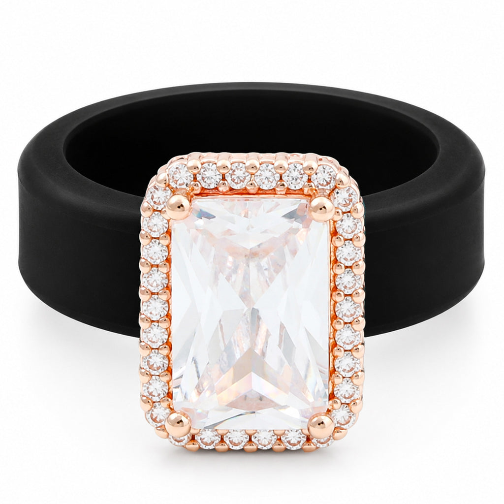 Quadratischer Zirkonring mit Silikoneinlage