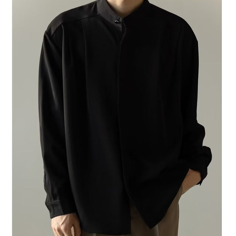 Herren Langarmshirt mit Stehkragen – Bild 5 | LuxeStyle