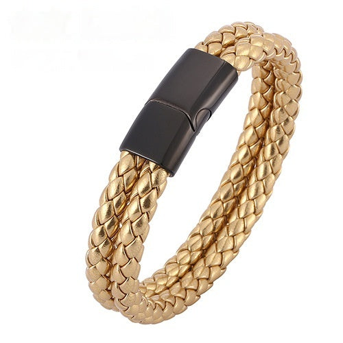 Vintage Lederarmband aus Edelstahl – Bild 4 | LuxeStyle