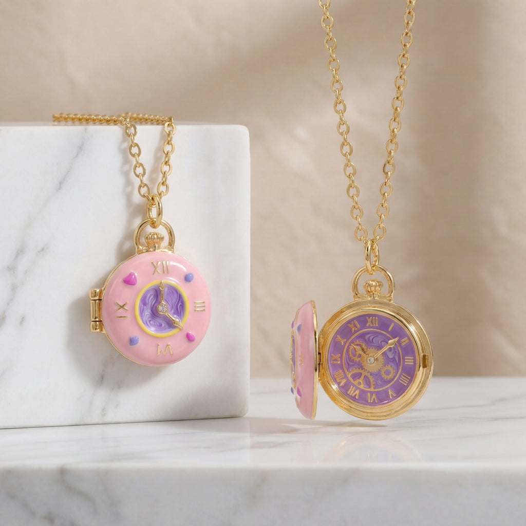 Donut-Halskette mit Taschenuhr