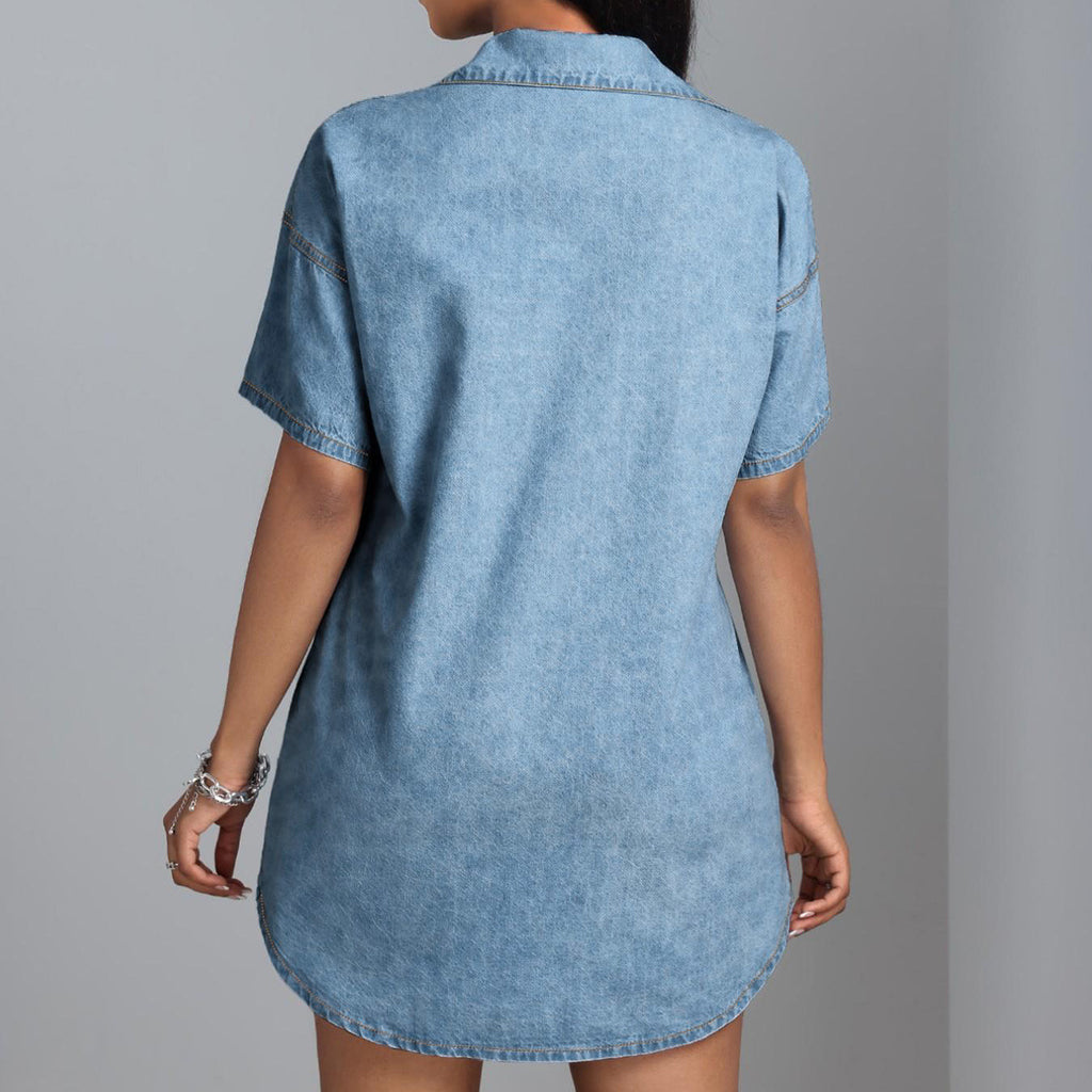 Denim-Shirt mit Kurzarm