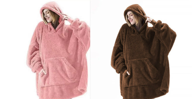 Kuschel-Hoodie mit grosser Tasche