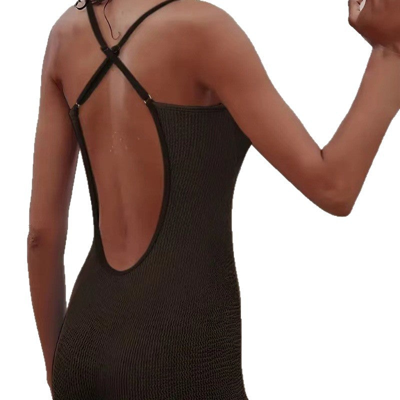 Damen Neckholder-Badeanzug mit Rückenausschnitt