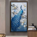 5D Diamond Painting: Pfau auf blauer Veranda – Bild 1 | LuxeStyle