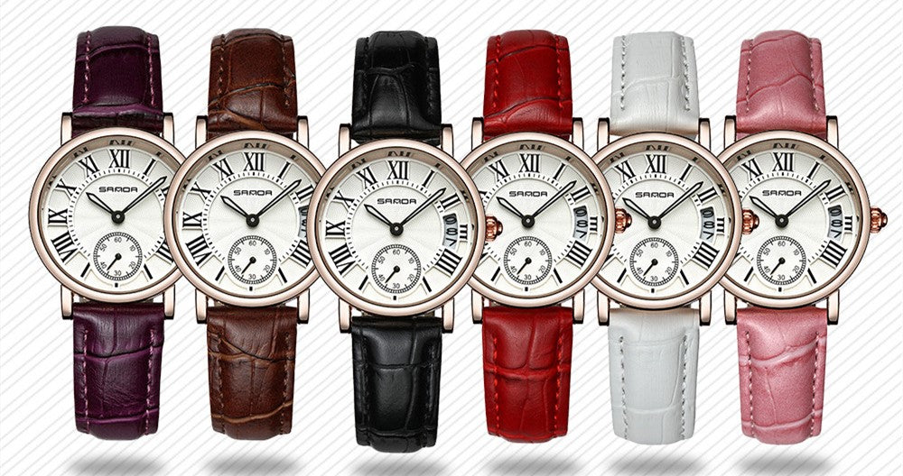 Wasserdichte Damenuhr mit Lederarmband – Bild 2 | LuxeStyle