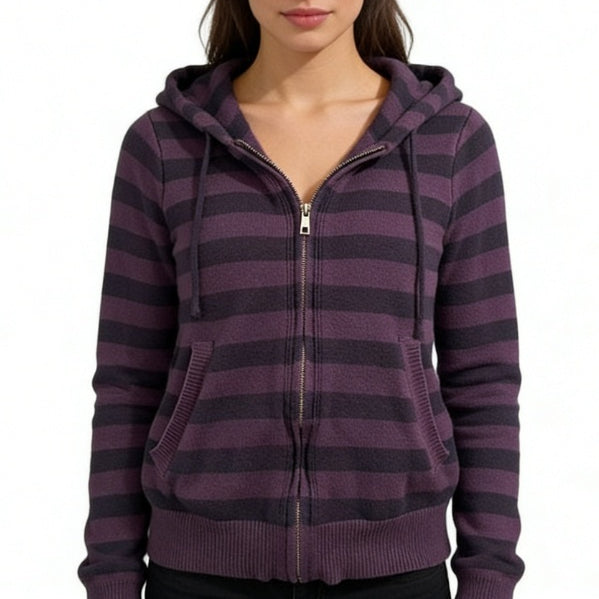 Gestreiftes Kapuzen-Sweatshirt