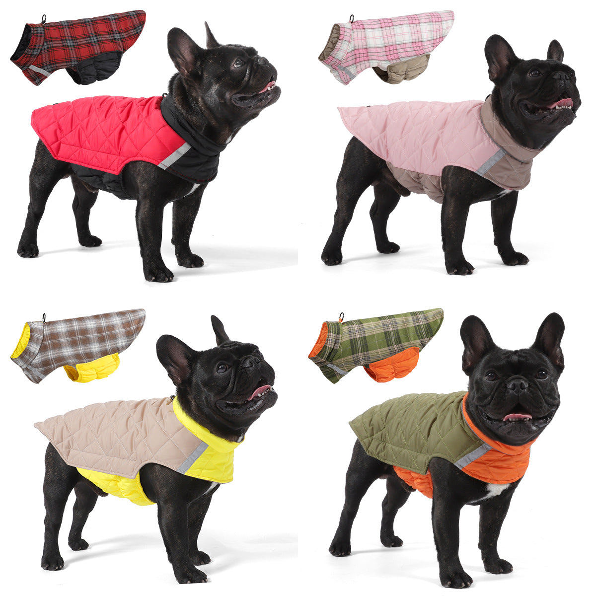 Reflektierende Plaid-Weste für Hunde