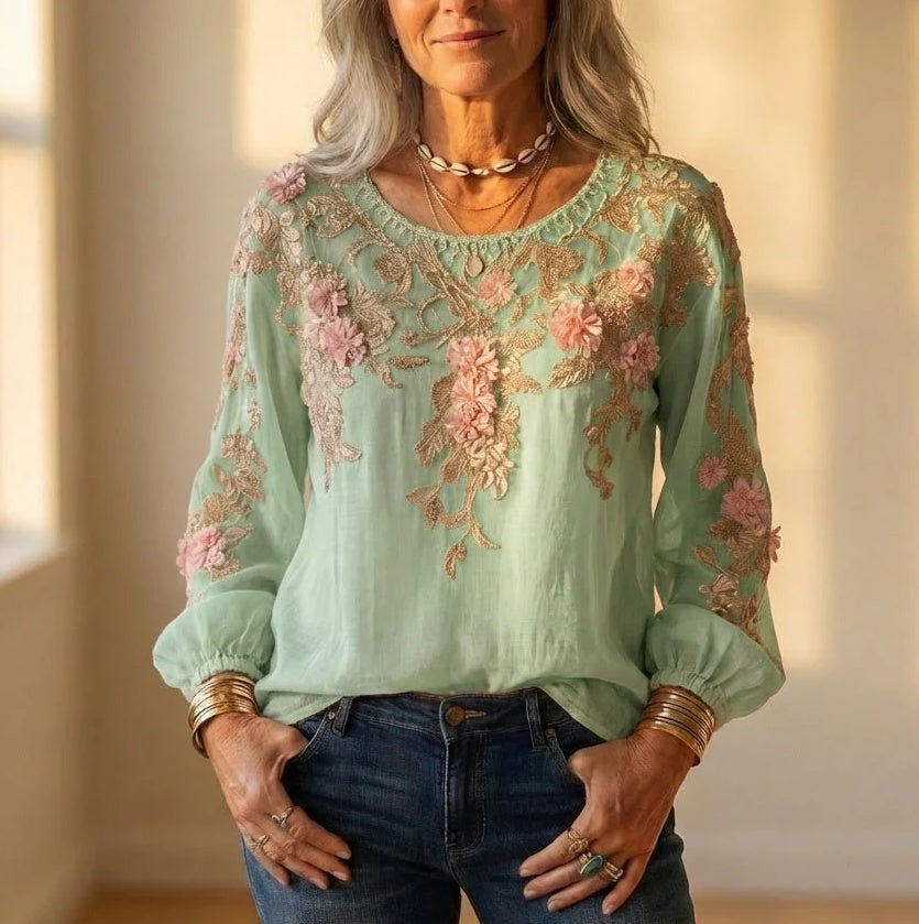 3D-gedrucktes Langarmshirt für Damen – Bild 7 | LuxeStyle