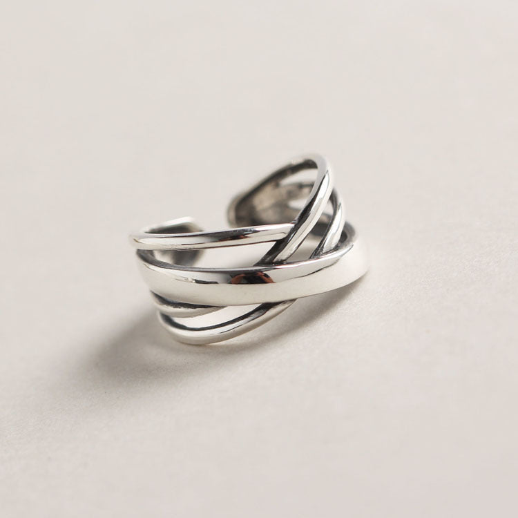 Personalisierter Retro Silberring mit unregelmässiger Form – Bild 4 | LuxeStyle