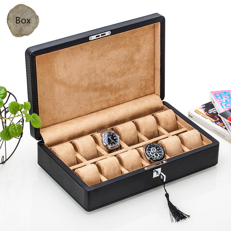 Uhrenbox aus Karbonfaser-Leder für 12 Uhren – Bild 2 | LuxeStyle